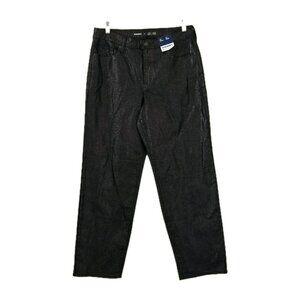 Old Navy Pants Womens 12 Black Metallic Shimmer High Rise OG Loose Whimsigoth